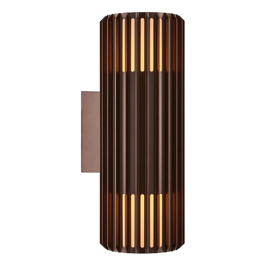 Nordlux - Kinkiet zewnętrzny ALUDRA 2xE27/15W/230V IP54 brązowy