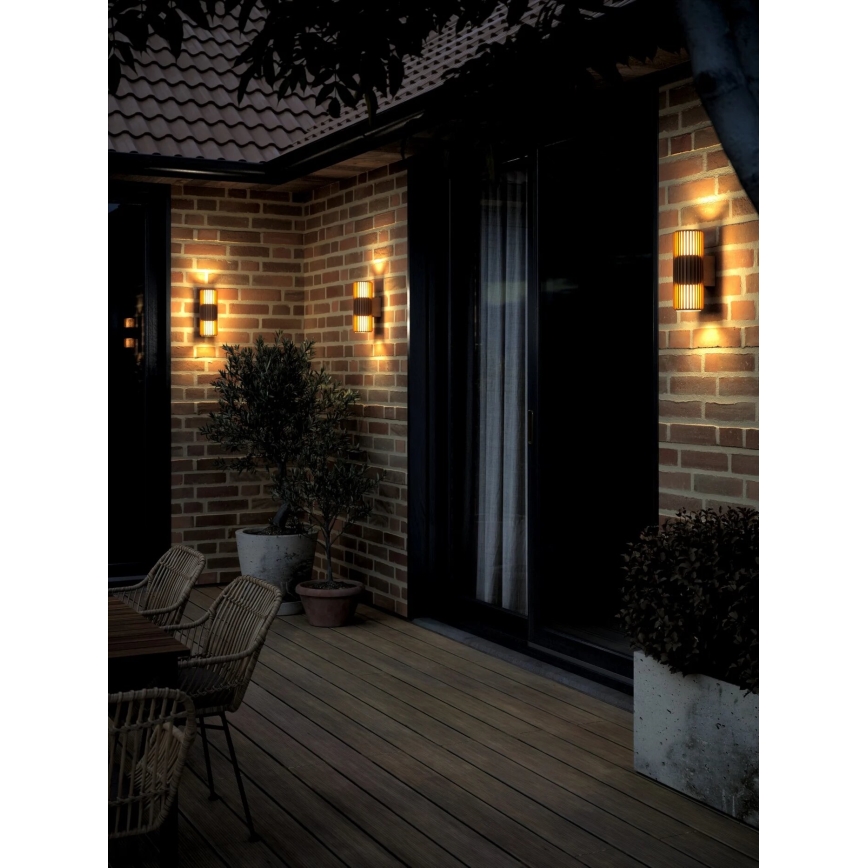 Nordlux - Kinkiet zewnętrzny ALUDRA 2xE27/15W/230V IP54 brązowy