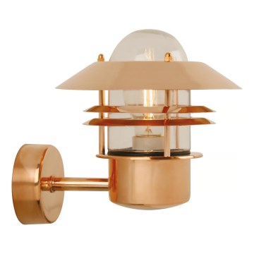 Nordlux - Kinkiet zewnętrzny BLOKHUS 1xE27/60W/230V IP54 miedziany