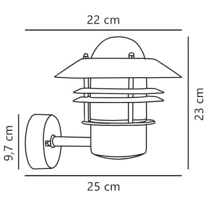 Nordlux - Kinkiet zewnętrzny BLOKHUS 1xE27/60W/230V IP54 miedziany