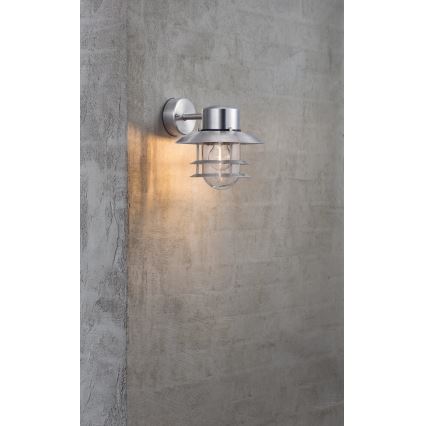 Nordlux - Kinkiet zewnętrzny BLOKHUS 1xE27/60W/230V IP54 srebrny