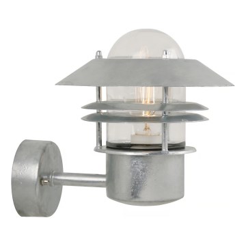 Nordlux - Kinkiet zewnętrzny BLOKHUS 1xE27/60W/230V IP54 srebrny