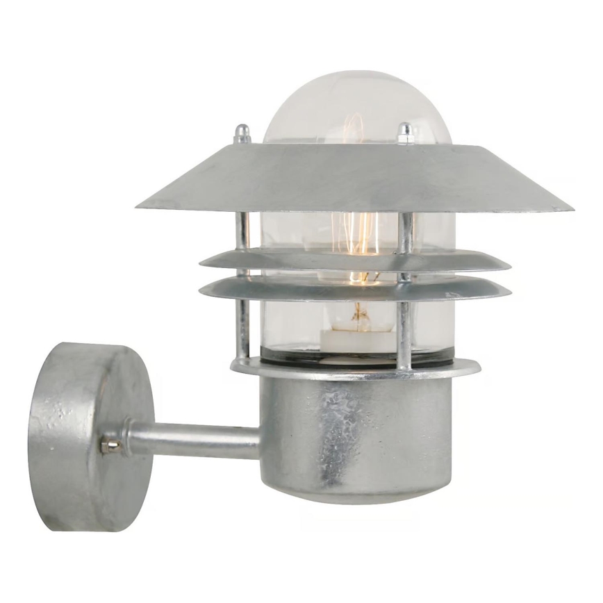 Nordlux - Kinkiet zewnętrzny BLOKHUS 1xE27/60W/230V IP54 srebrny