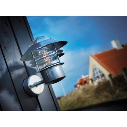 Nordlux - Kinkiet zewnętrzny BLOKHUS 1xE27/60W/230V IP54 srebrny