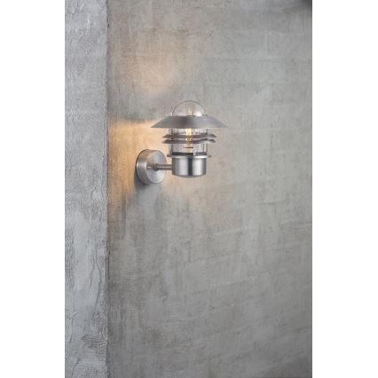 Nordlux - Kinkiet zewnętrzny BLOKHUS 1xE27/60W/230V IP54 srebrny