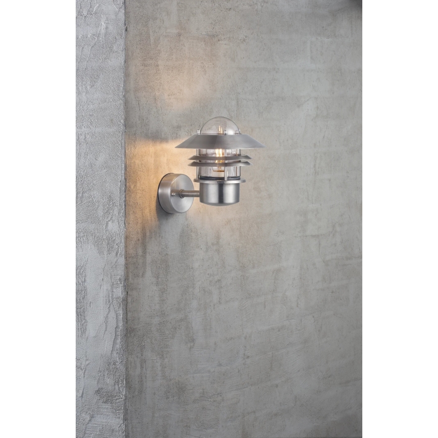 Nordlux - Kinkiet zewnętrzny BLOKHUS 1xE27/60W/230V IP54 srebrny
