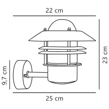 Nordlux - Kinkiet zewnętrzny BLOKHUS 1xE27/60W/230V IP54 srebrny