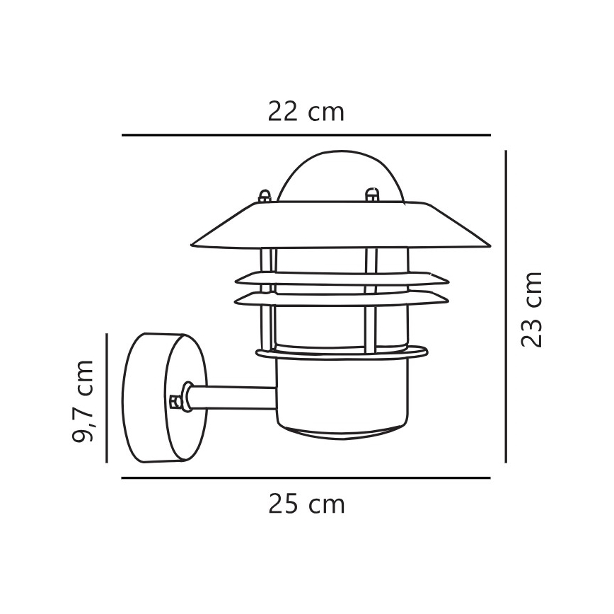 Nordlux - Kinkiet zewnętrzny BLOKHUS 1xE27/60W/230V IP54 srebrny
