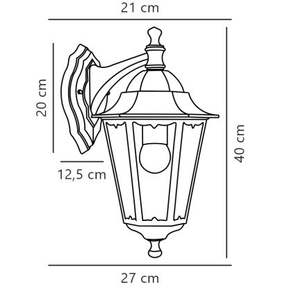 Nordlux - Kinkiet zewnętrzny CARDIFF 1xE27/60W/230V IP44