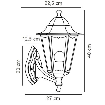 Nordlux - Kinkiet zewnętrzny CARDIFF 1xE27/60W/230V IP44