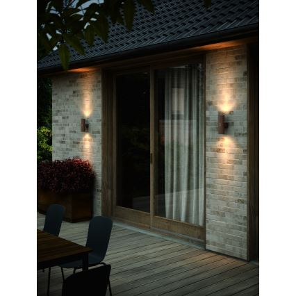 Nordlux - Kinkiet zewnętrzny KYKLOP 2xGU10/25W/230V IP54 brązowy