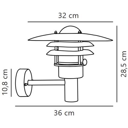 Nordlux - Kinkiet zewnętrzny LONSTRUP 1xE27/60W/230V IP44 srebrny