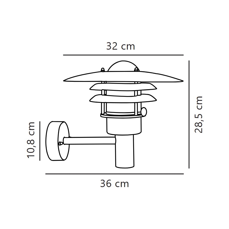 Nordlux - Kinkiet zewnętrzny LONSTRUP 1xE27/60W/230V IP44 srebrny