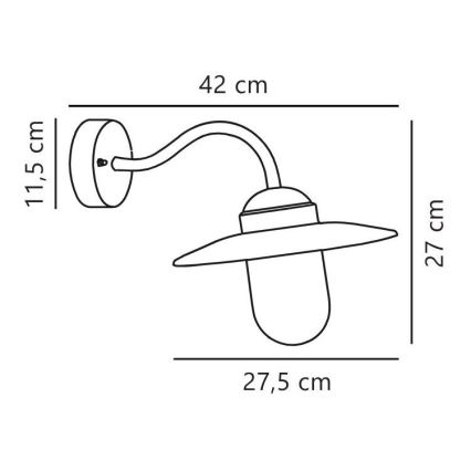 Nordlux - Kinkiet zewnętrzny LUXEMBOURG 1xE27/60W/230V IP54 czarny
