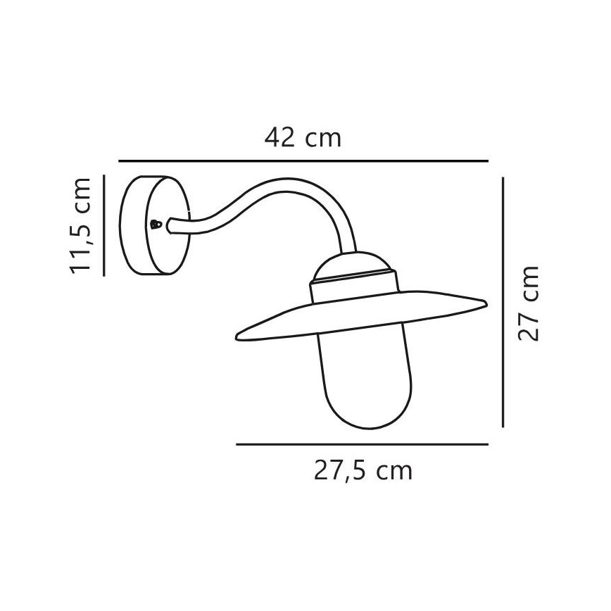 Nordlux - Kinkiet zewnętrzny LUXEMBOURG 1xE27/60W/230V IP54 czarny