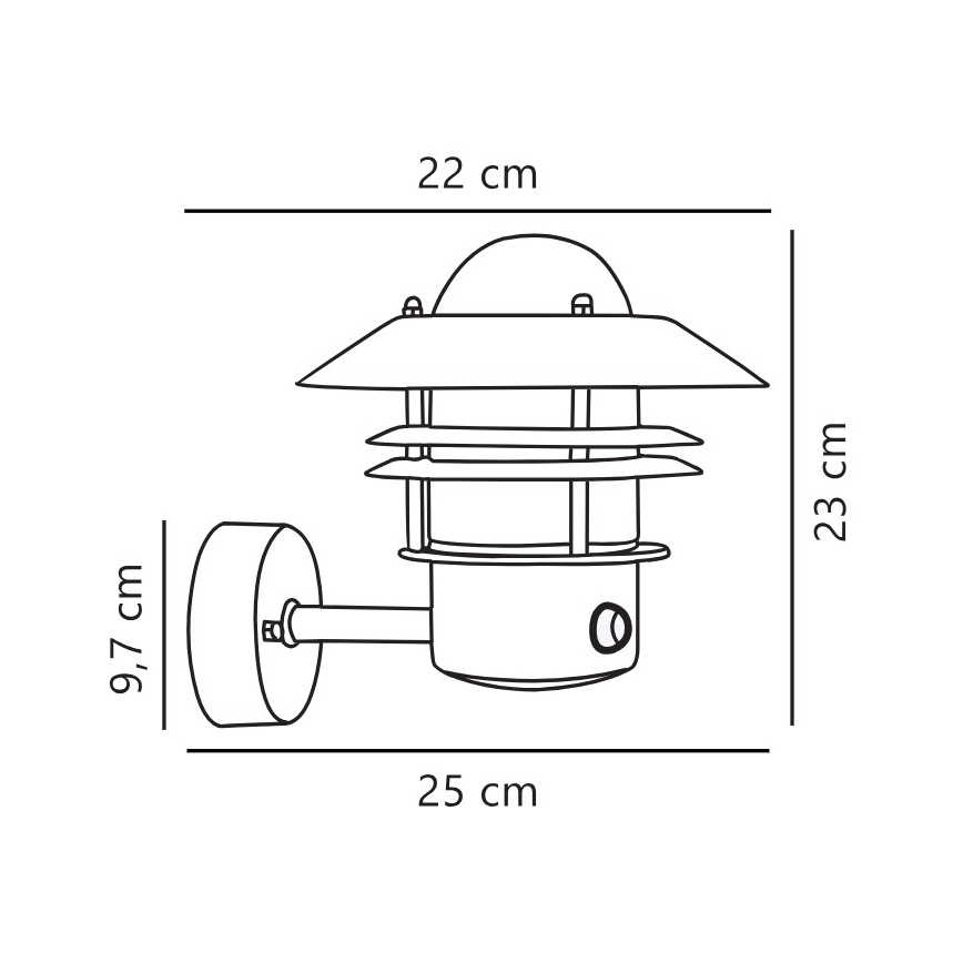 Nordlux - Kinkiet zewnętrzny z czujnikiem BLOKHUS 1xE27/60W/230V IP54