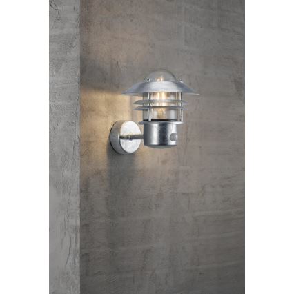 Nordlux - Kinkiet zewnętrzny z czujnikiem BLOKHUS 1xE27/60W/230V IP54