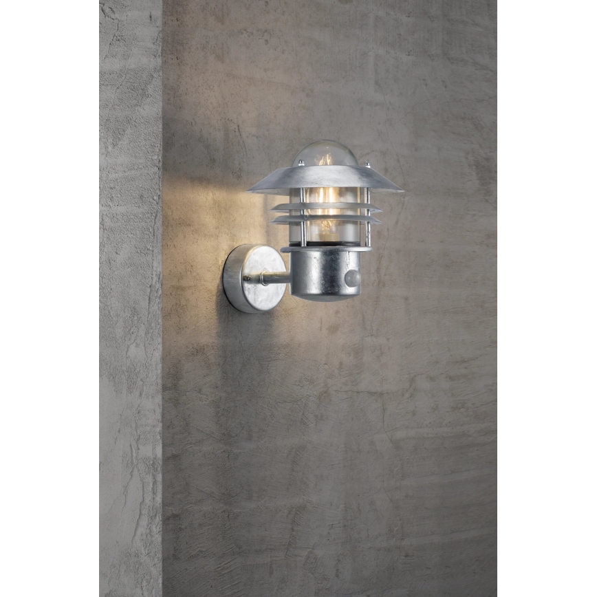 Nordlux - Kinkiet zewnętrzny z czujnikiem BLOKHUS 1xE27/60W/230V IP54
