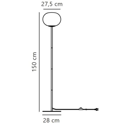 Nordlux - Lampa podłogowa ALTON 1xE27/25W/230V czarna