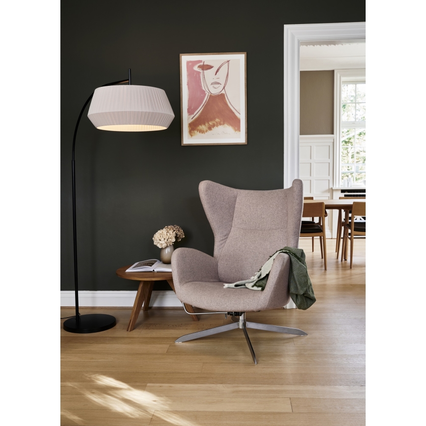 Nordlux - Lampa podłogowa DICTE 1xE27/60W/230V czarna/beżowa