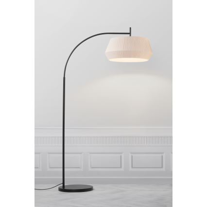 Nordlux - Lampa podłogowa DICTE 1xE27/60W/230V czarna/beżowa