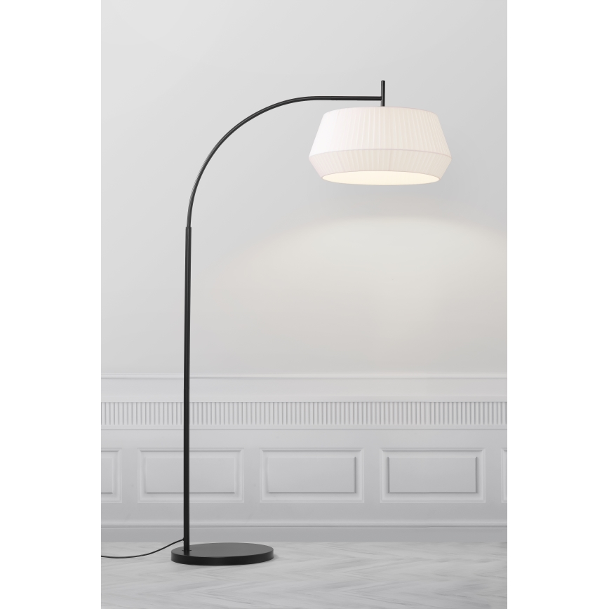 Nordlux - Lampa podłogowa DICTE 1xE27/60W/230V czarna/biała