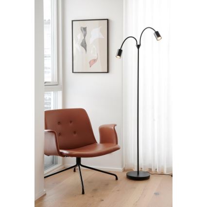Nordlux - Lampa podłogowa EXPLORE 2xGU10/7W/230V czarna