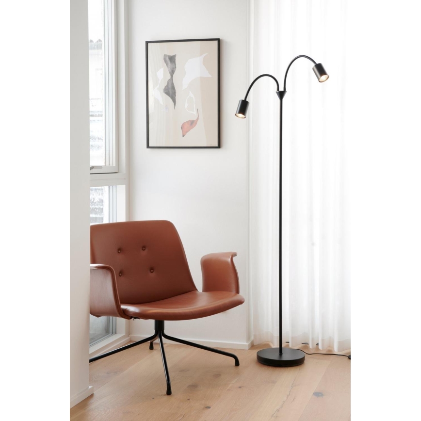 Nordlux - Lampa podłogowa EXPLORE 2xGU10/7W/230V czarna