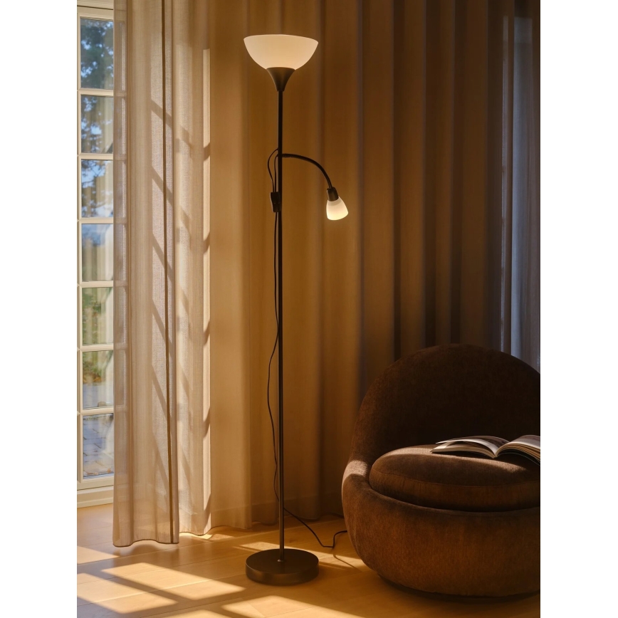 Nordlux - Lampa podłogowa LAURIA 1xE27/40W/230V + 1xE14/15W
