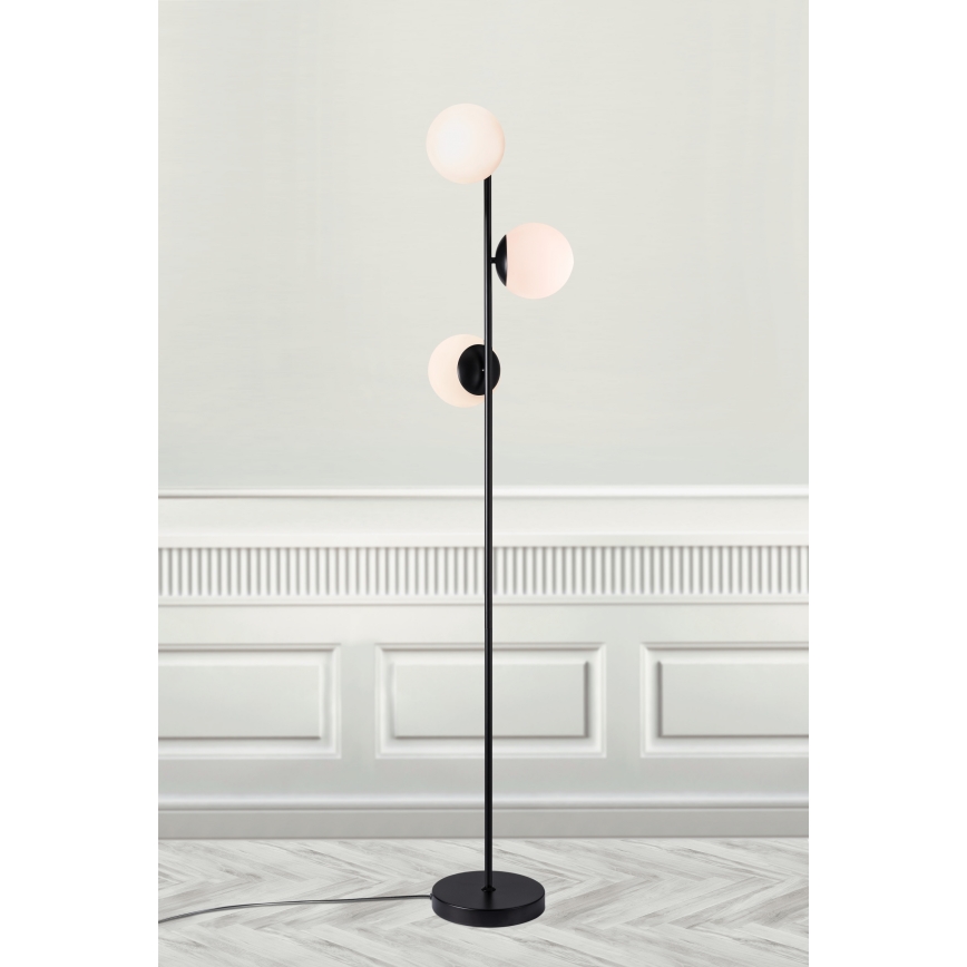 Nordlux - Lampa podłogowa LILLY 3xE14/25W/230V czarna