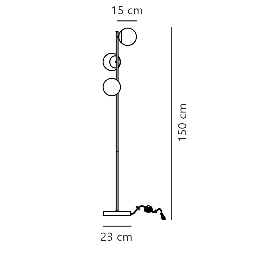 Nordlux - Lampa podłogowa LILLY 3xE14/25W/230V czarna