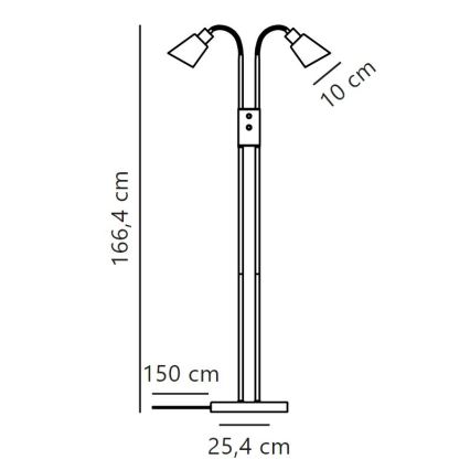 Nordlux - Lampa podłogowa MOLLI 2xE14/25W/230V