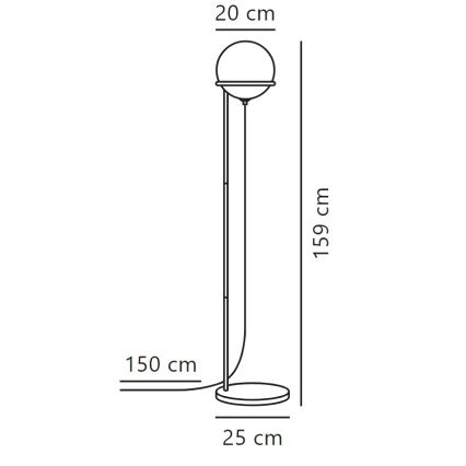 Nordlux - Lampa podłogowa WILSON 1xG9/5W/230V czarna