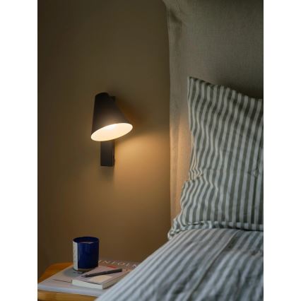 Nordlux - Lampa ścienna z USB WILMER 1xE14/40W/230V czarna