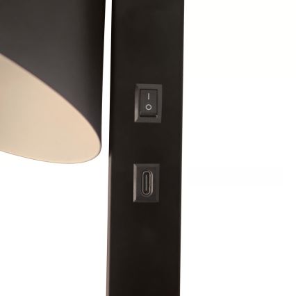 Nordlux - Lampa ścienna z USB WILMER 1xE14/40W/230V czarna
