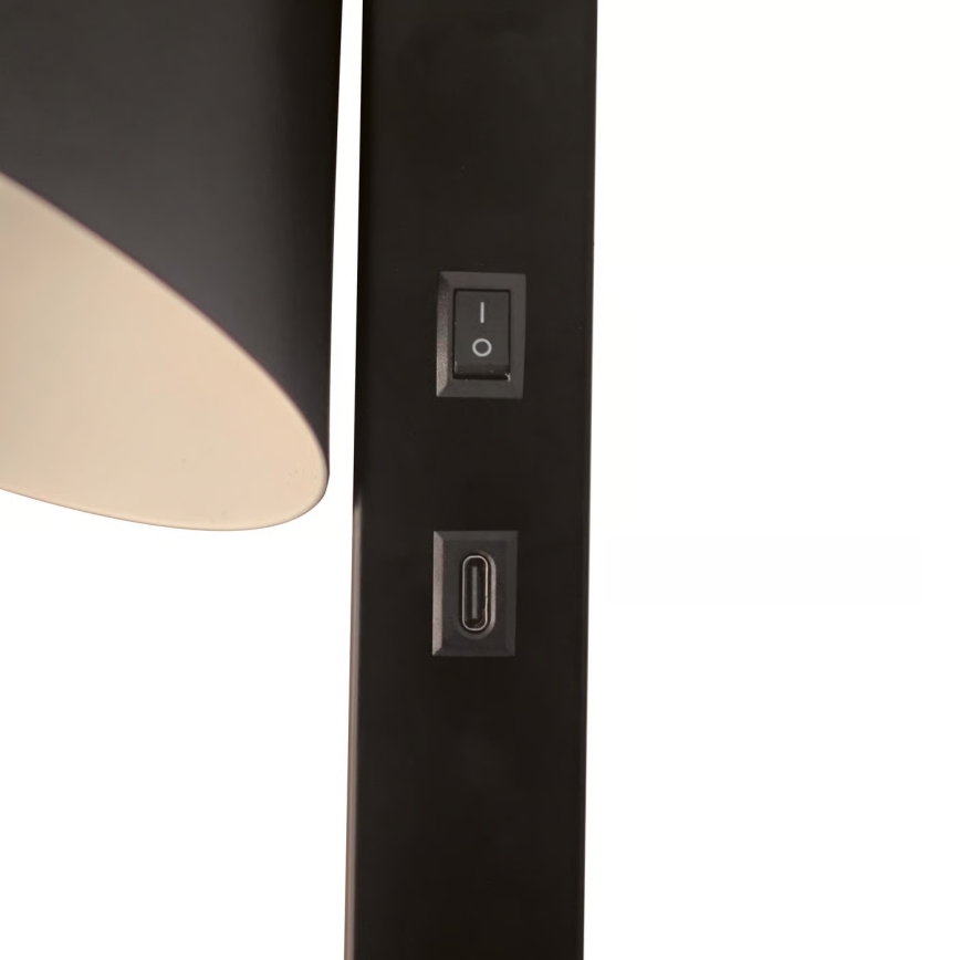 Nordlux - Lampa ścienna z USB WILMER 1xE14/40W/230V czarna