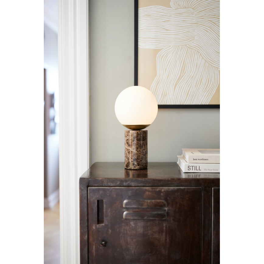 Nordlux - Lampa stołowa LILLY 1xE14/25W/230V marmur/brązowa