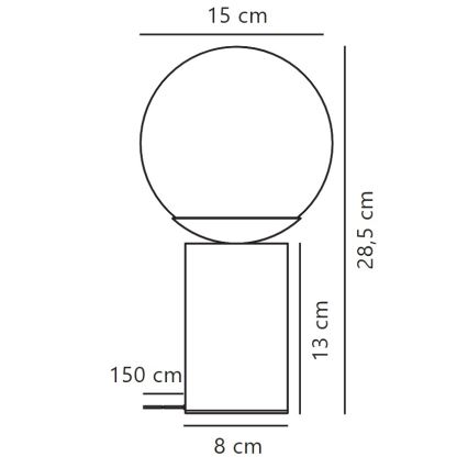 Nordlux - Lampa stołowa LILLY 1xE14/25W/230V marmur/szara