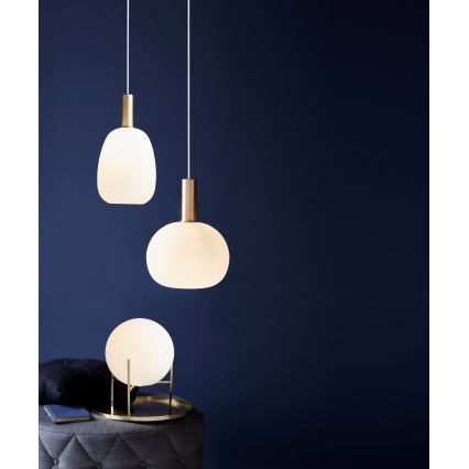 Nordlux - Lampa wisząca na przewodzie ALTON 1xE27/60W/230V biała/czarna/mosiądz