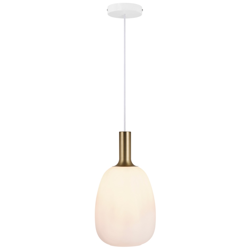 Nordlux - Lampa wisząca na przewodzie ALTON 1xE27/60W/230V biała/czarna/mosiądz
