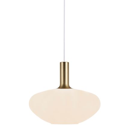 Nordlux - Lampa wisząca na przewodzie ALTON 1xE27/60W/230V biała/czarna/mosiądz