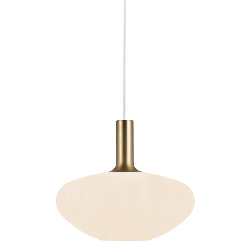 Nordlux - Lampa wisząca na przewodzie ALTON 1xE27/60W/230V biała/czarna/mosiądz