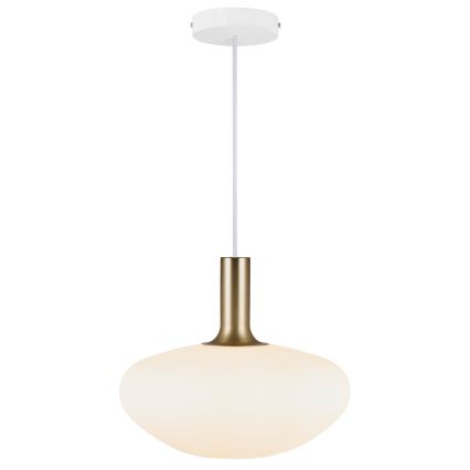 Nordlux - Lampa wisząca na przewodzie ALTON 1xE27/60W/230V biała/czarna/mosiądz