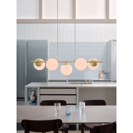 Nordlux - Lampa wisząca LILLY na przewodzie 5xE14/10W/230V mosiądz