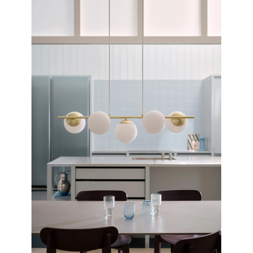 Nordlux - Lampa wisząca LILLY na przewodzie 5xE14/10W/230V mosiądz