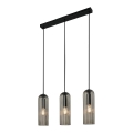 Nordlux - Lampa wisząca MIELLA na przewodzie 3xE27/25W/230V czarna/szkło dymione