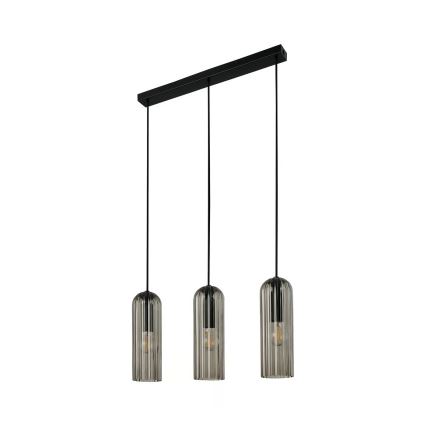 Nordlux - Lampa wisząca MIELLA na przewodzie 3xE27/25W/230V czarna/szkło dymione
