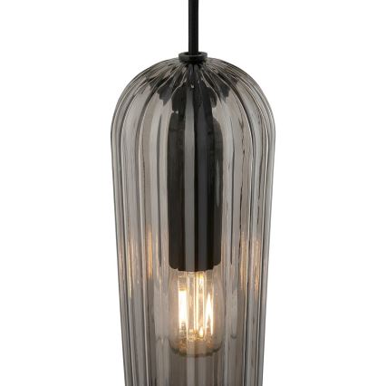 Nordlux - Lampa wisząca MIELLA na przewodzie 3xE27/25W/230V czarna/szkło dymione