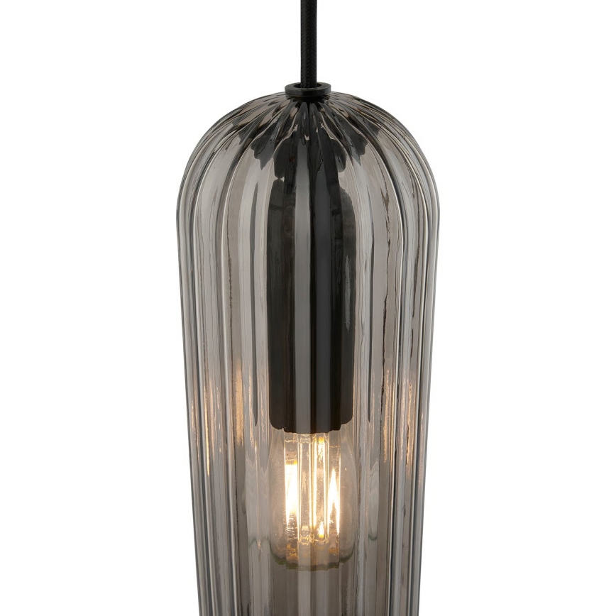 Nordlux - Lampa wisząca MIELLA na przewodzie 3xE27/25W/230V czarna/szkło dymione