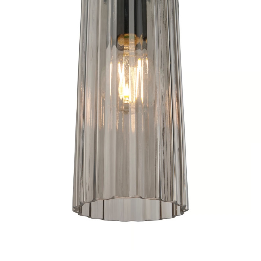 Nordlux - Lampa wisząca MIELLA na przewodzie 3xE27/25W/230V czarna/szkło dymione
